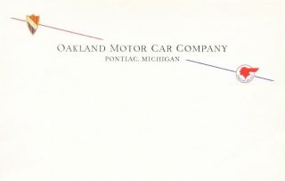 1925 Oakland Motor Car Company Manufacturer Letterhead Pontiac Big Six Michigan