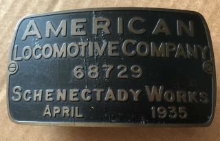 American Locomotive Company Schenectady 1935 Builders Plate Belt Buckle