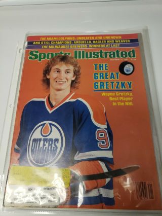 October 12,  1981 Wayne Gretzky Edmonton Oilers First Sports Illustrated Vintage