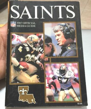1987 N.  O.  Saints Nfl Football Media Guide Coach Jim Mora - Hof Rickey Jackson