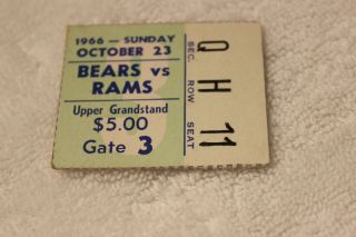 1966 (oct.  23) Chicago Bears Ticket Stub V.  Los Angeles Rams (ex)