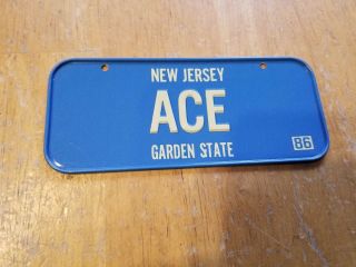 1986 Post Cereal Metal Bike License Plate State - Jersey Ace Garden State