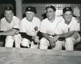 Mickey Mantle,  Yogi Berra,  Casey Stengel,  Hank Bauer 8x10 Photo York Yankees