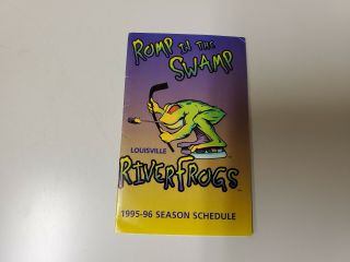 Rs20 Louisville River Frogs 1995/96 Minor Hockey Pocket Schedule - Bud Ice