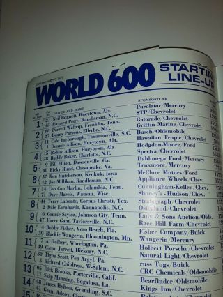 Charlotte Motor Speedway - World 600 - NASCAR Program & Ticket 1979 - Pearson - Allison 3