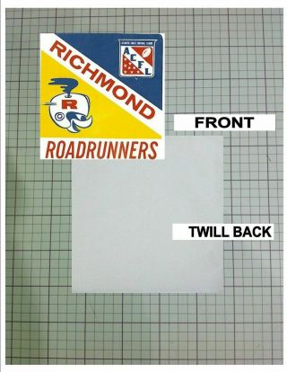 Football Iron On Transfer Twill Glue Back Patch: Richmond Roadrunners