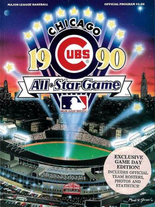 1990 Mlb All Star Game Program,  Chicago Cubs Wrigley Field,  Game Day Edition -