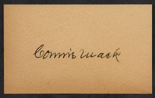 Connie Mack Autograph Reprint On Period 1910s 3x5 Card