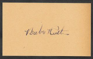 Babe Ruth Autograph Reprint On Old 3x5 Card York Yankees