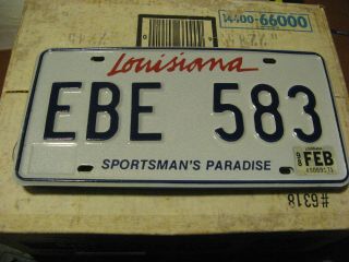 1998 98 Louisiana La License Plate Sportsman 