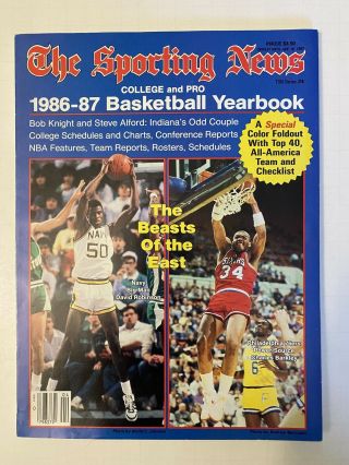 The Sporting News 1986 - 1987 Basketball Yearbook David Robinson/charles Barkley