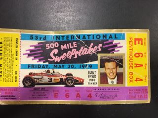 1969 Indianapolis 500 Ticket Stub