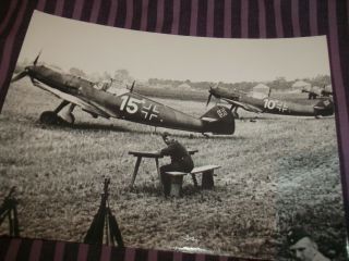 Cortet Photo Luftwaffe Messerschmitt Me.  109 " 15,  10 " In France 1940