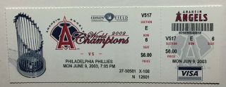 2003 Angels Vs Phillies Full Ticket - Jim Thome Hr 349: Jimmy Rollins Hr 28
