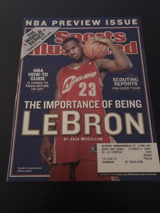 Lebron Sports Illustrated Oct 27,  2003 Very Issue With Label