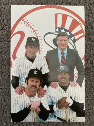 1980’s York Yankees Coral - Lee Postcard - Martin,  Jackson,  Munson,  Steinbrenner