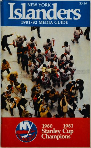 1981 - 82 York Islanders Official Media Guide Yearbook Fact Book; Nhl Hockey