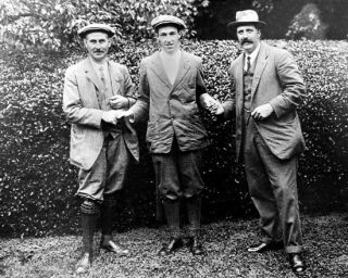 Golfers Harry Vardon,  Francis Ouimet & Ted Ray Glossy 8x10 Photo Golf Pose Print