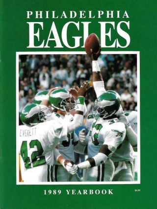 1989 Philadelphia Eagles Yearbook,  Reggie White,  Randall Cunningham -