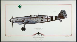 Jerry Crandall Messerschmitt Bf 109 Le Art Print Signed Artist,  Ernst Scheufele