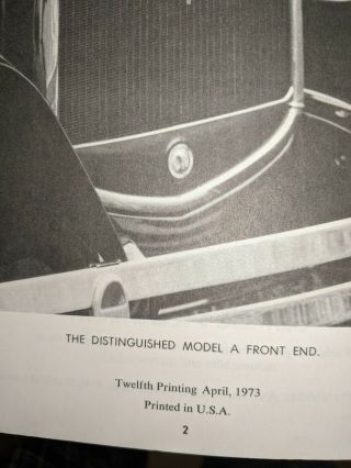 Ford Model A Album Clymer Publications 12th Printing 1973 3