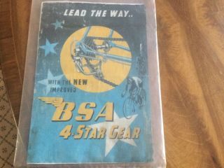 Bsa Poster Four Star Gear Early 50,  S 38x25cm Ideal For Xmas