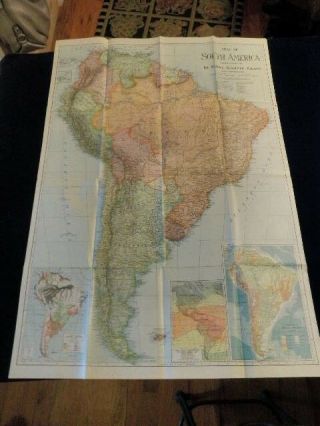 Vintage 1932 National Geographic The World 38 1/2 " X26 " Map Q289