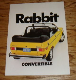 1982 Volkswagen Vw Rabbit Convertible Sales Brochure 82