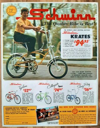 Vintage 1970 Schwinn Lemon Peeler Krate Stingray Advertisement