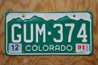 1991 Colorado Mountain License Plate Gum - 374