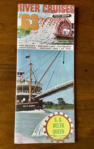 S.  S.  Delta Queen River Cruises 1963 10 Page Color Brochure Orleans Pittsburg