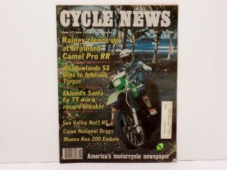 Cycle News Newspaper June 17/july 1,  1987 - Rainey Camel Pro Road Race Eklund Tt