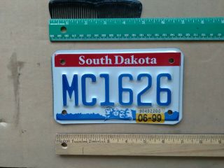 License Plate,  South Dakota,  Motorcycle,  Mc 1626,  Mt.  Rushmore