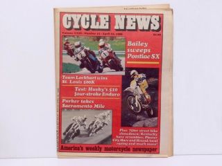 Cycle News Newspaper April 23,  1986 - Husqvarna 510 - Team Lockhart - Bailey