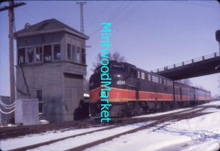 Railroad Slide Illinois Central Emd E9a 4042 1969 Tower Passenger Train Ic E9
