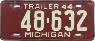 1944 Michigan Trailer License Plate (gibby Choice)