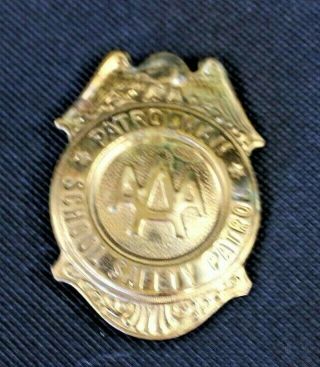 Aaa School Safety Patrol Badge Gold Colored