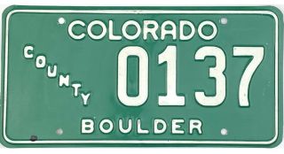 99 Cent Nos Colorado Boulder County Vehicle License Plate 0137 Nr
