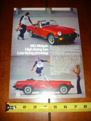 1977 Mg Midget Ad High Flying Fun - Red -