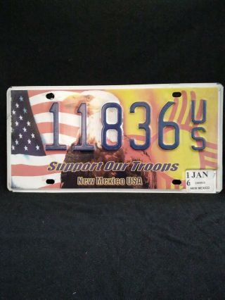 Mexico " Support Our Troops " License Plate 11836 - Us