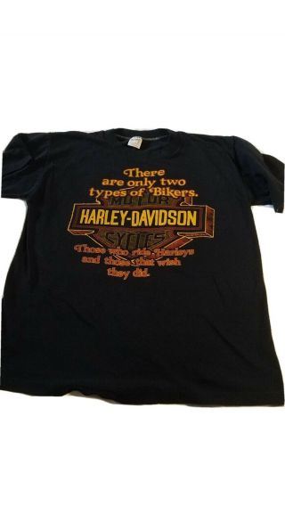 Two Types Of Bikers_harley Davidson Shirt_used_black_med_free