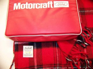 Motorcraft Ford Car Stadium Blanket Red Black Plaid Pak - A - Robe Faribault Woolen