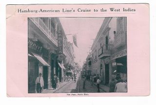 1913 Advertising Postcard Hamburg American Cruise Line West Indies San Juan Pr
