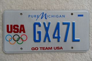 Michigan ‘usa Olympic’ Pure Michigan Base License Plate – Look