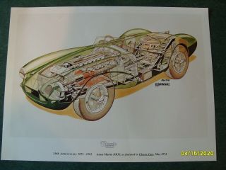 Vintage " Classic Cars " Aston Martin Db - 3s Color Print
