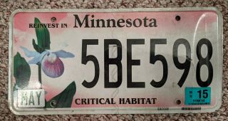 Minnesota License Plate Lady Slipper Flower Critical Habitat Environmental