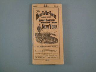 Vintage 1950 " How To Get There " York City Street Map & Guide Ephemera