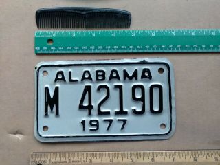 License Plate,  Alabama,  Motorcycle,  1977,  M 42190