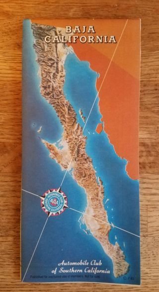 Htf 1985 Aaa Acsc Auto Club Baja California Mexico Highway Road Map Vg Cond.