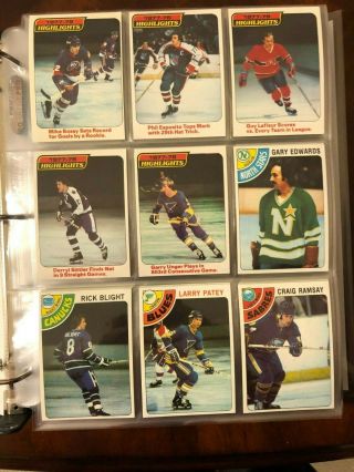 1978 - 79 Topps Hockey Complete Set – Nm,  Nrmt,  – 264 Cards,  Sticker Insert Set